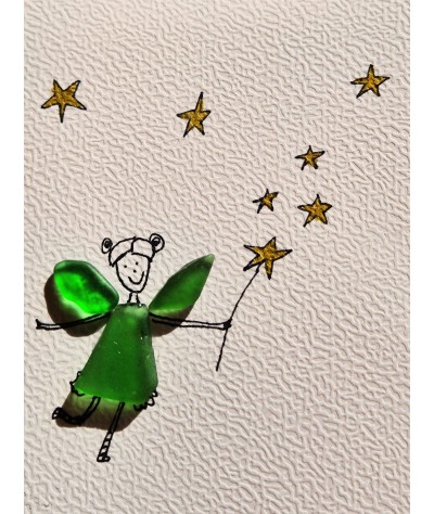 Carte de Vœux éco-responsable - recyclage - cadeau écologique - licorne verre de mer