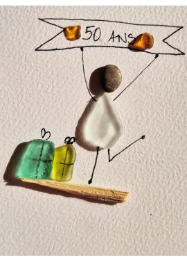 Carte de Vœux artisanale - recyclage - cadeau écologique - carte personnalisée