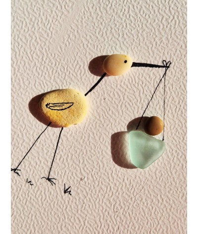 Carte de Vœux artisanale - recyclage - cadeau écologique - carte naissance