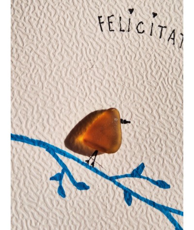 Carte de Vœux artisanale - recyclage - cadeau écologique - carte naissance