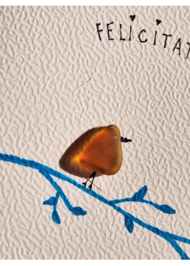 Carte de Vœux artisanale - recyclage - cadeau écologique - carte naissance