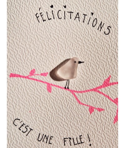 Carte de Vœux artisanale - recyclage - cadeau écologique - carte naissance