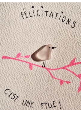 Carte de Vœux artisanale - recyclage - cadeau écologique - carte naissance
