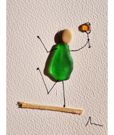 Carte de Vœux artisanale - recyclage - cadeau écologique - carte retraite homme