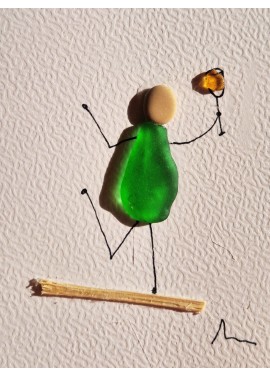 Carte de Vœux artisanale - recyclage - cadeau écologique - carte retraite homme