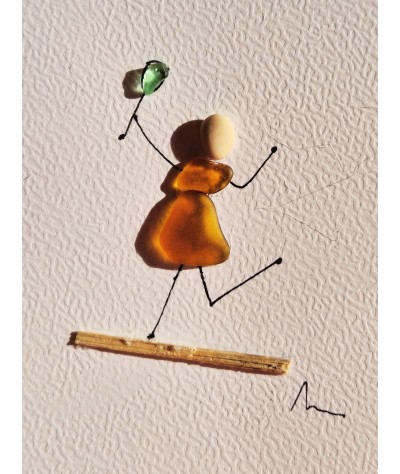 Carte de Vœux artisanale - recyclage - cadeau écologique - carte retraite femme