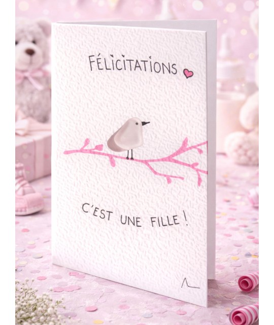 Carte de Vœux artisanale - recyclage - cadeau écologique - carte naissance