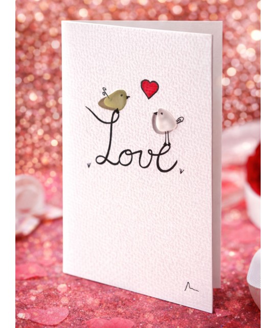 oiseaux amoureux verre de mer