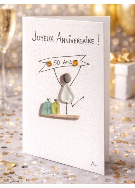 Carte de Vœux artisanale - recyclage - cadeau écologique - carte personnalisée