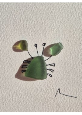 Carte de Vœux éco-responsable - recyclage - cadeau écologique - crabe en verre