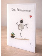 Cartes de vœux artisanales en verre poli,Carte anniversaire,Carte Fête